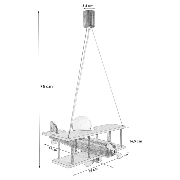 Lampa wisząca Samolot duży niebieski