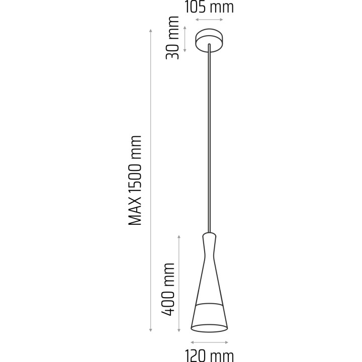 Lampa wisząca szara Vegas2 1pł