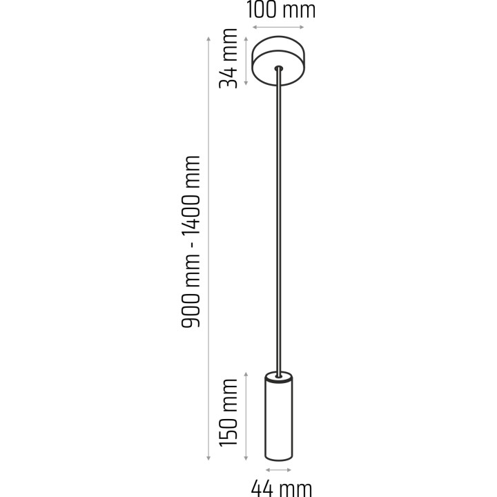 Lampa wisząca szara Madera 1 pł