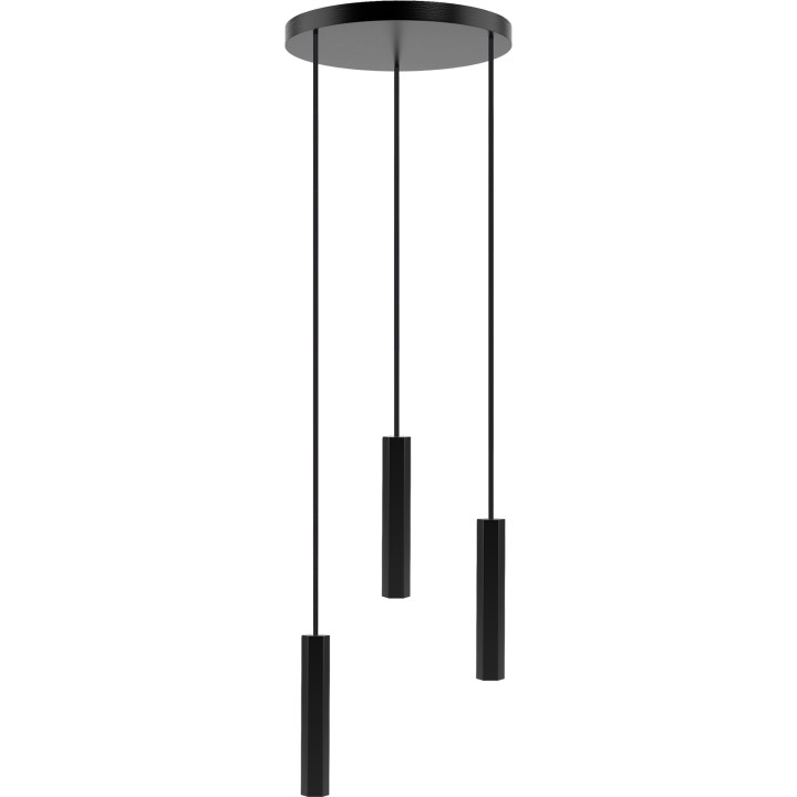 Madera Hexa zwis 3 pł (plafon) czarny