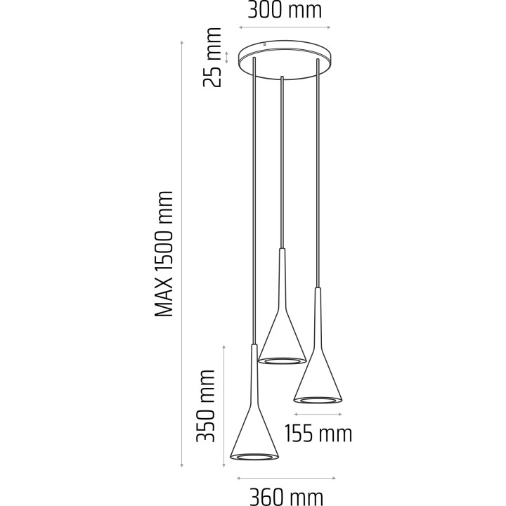 Lampa wisząca biała Zen plafon 3pł