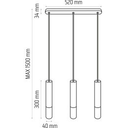 Lampa wisząca Madera2 klosz 3 pł biały