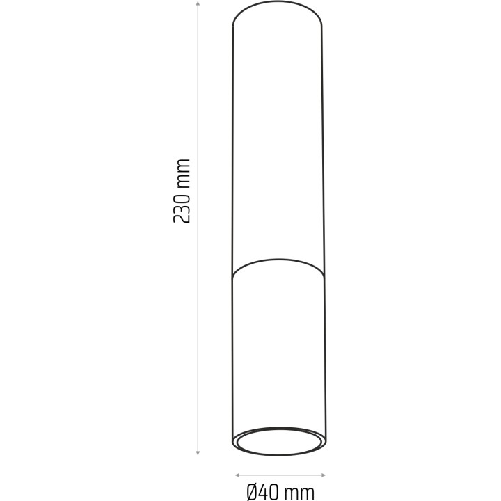 Madera2 klosz spot 23 cm szary