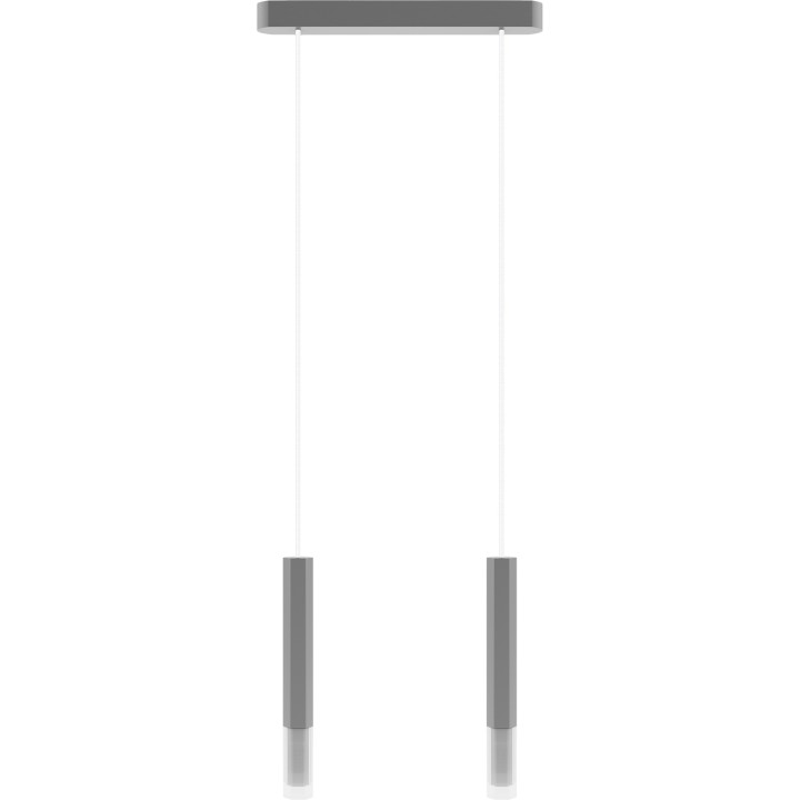 Lampa wisząca Madera2 Hexa 2 pł klosz szary