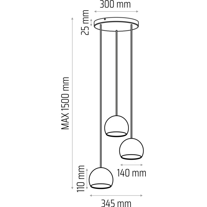 Lampa wisząca BALLI-3 (plafon)