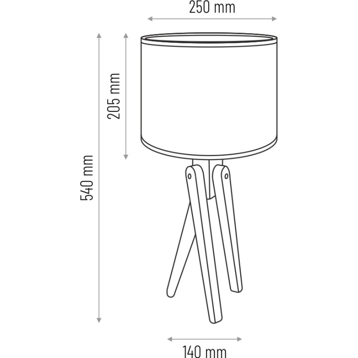 Lampa stołowa naturalny TRIVET szary