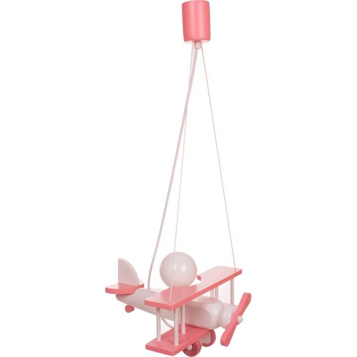 Lampa wisząca Samolot mały różowo-biały