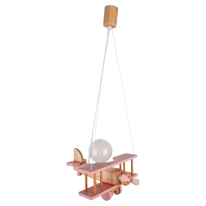 Lampa wisząca Samolot mały - naturalno-różowy