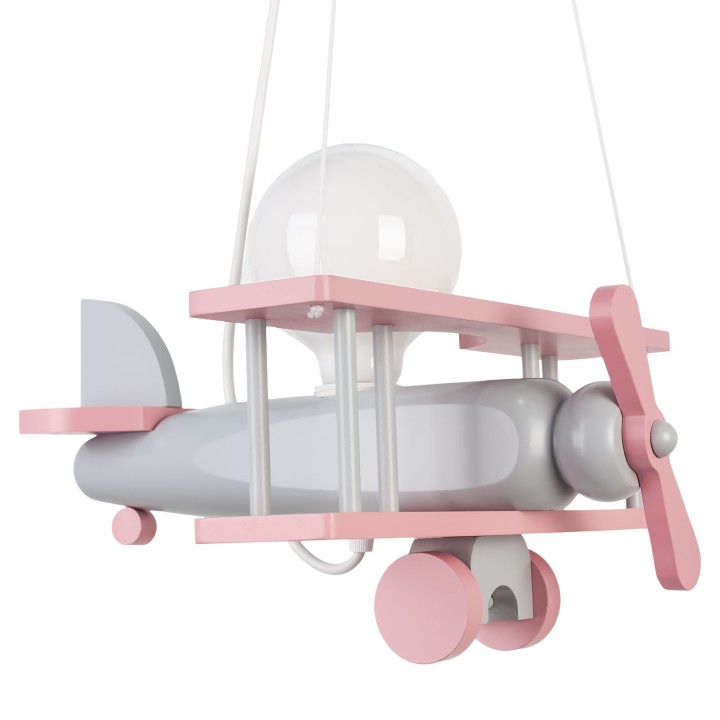 Lampa wisząca Samolot mały - szaro-różowy