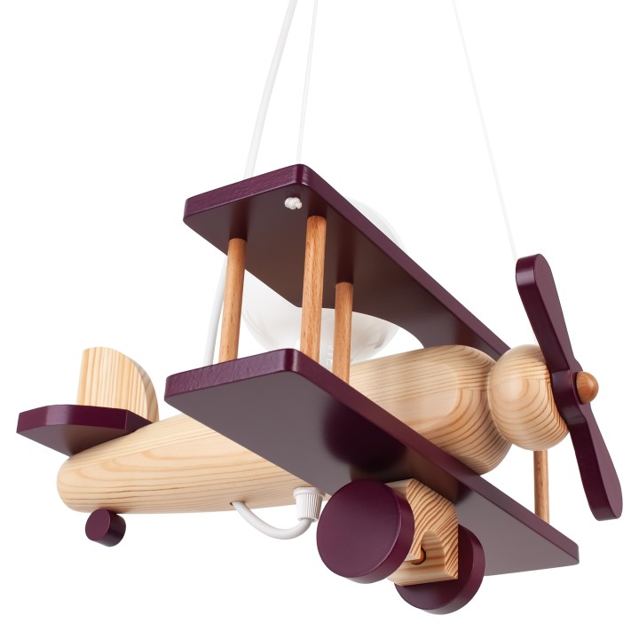 Lampa wisząca Samolot mały - naturalno-fioletowy