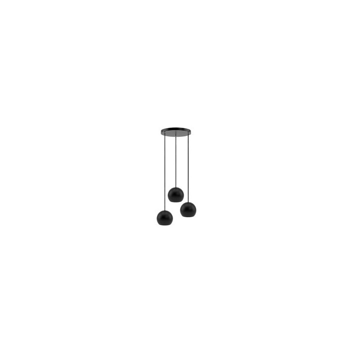 Lampa wisząca BALLI 3 pł (plafon) czarna | Hellux