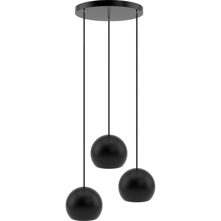 Lampa wisząca BALLI 3 pł (plafon) czarna | Hellux