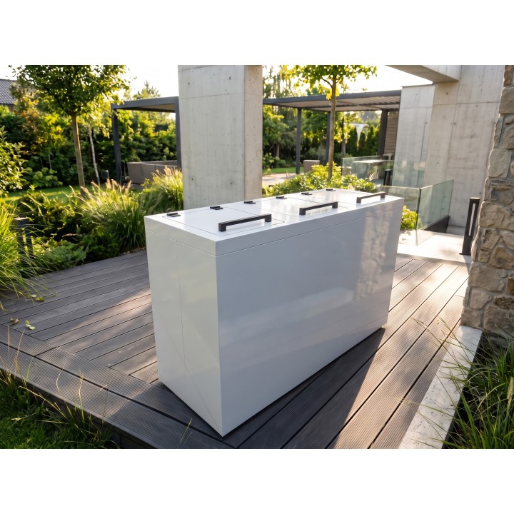 Śmietnik do segregacji odpadów 3-komorowa Dibond 3x120L