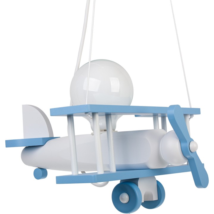Lampa wisząca Samolot mały błękitno-biały