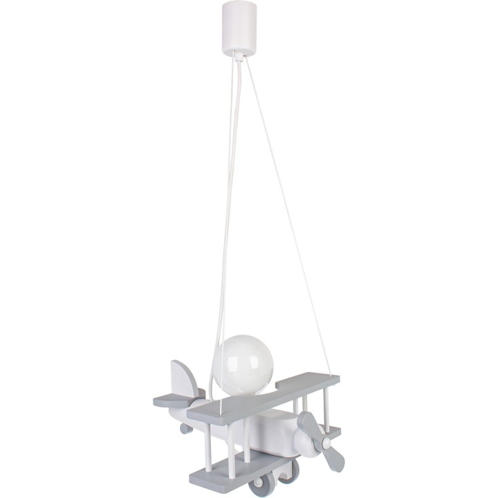 Lampa wisząca Samolot mały szaro-biały