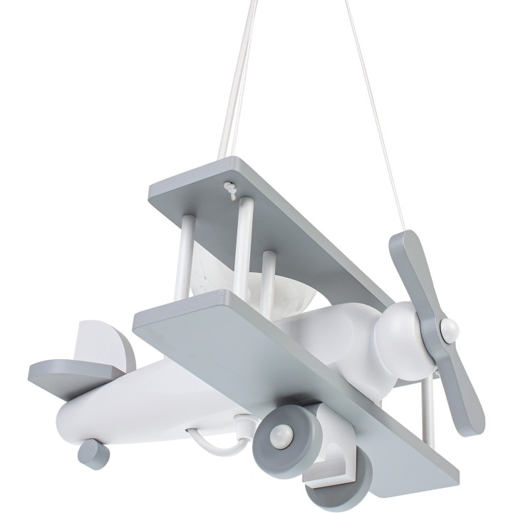 Lampa wisząca Samolot mały szaro-biały