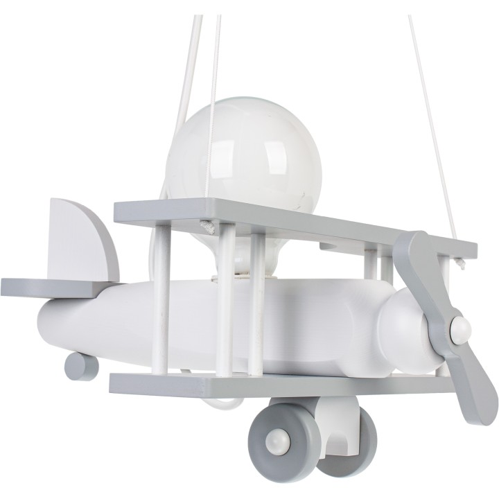 Lampa wisząca Samolot mały szaro-biały