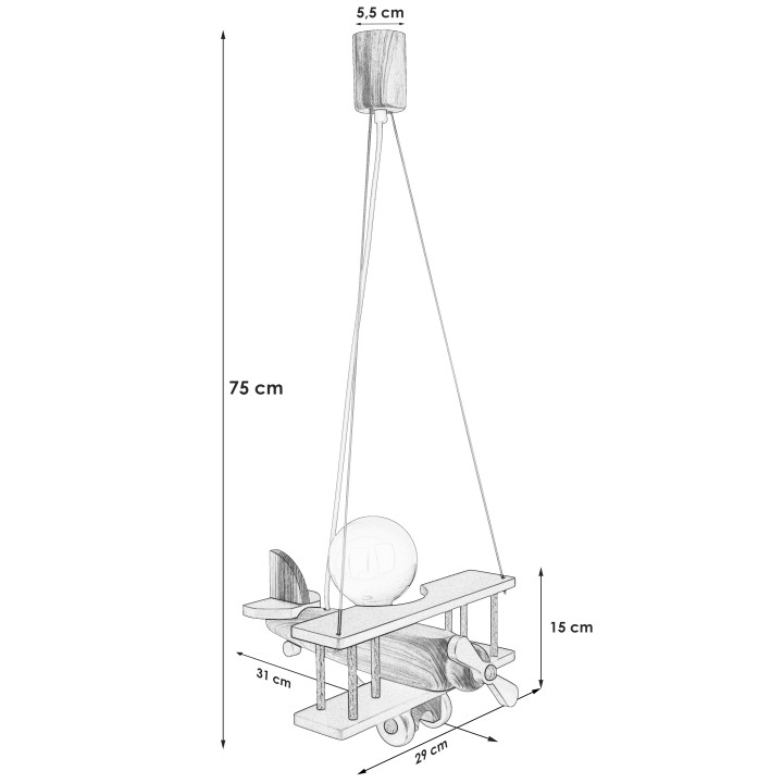 Lampa wisząca Samolot mały niebieski