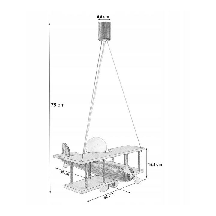 Lampa wisząca Samolot mały niebieski