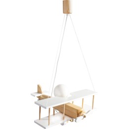 Lampa wisząca Samolot duży biało-naturalny