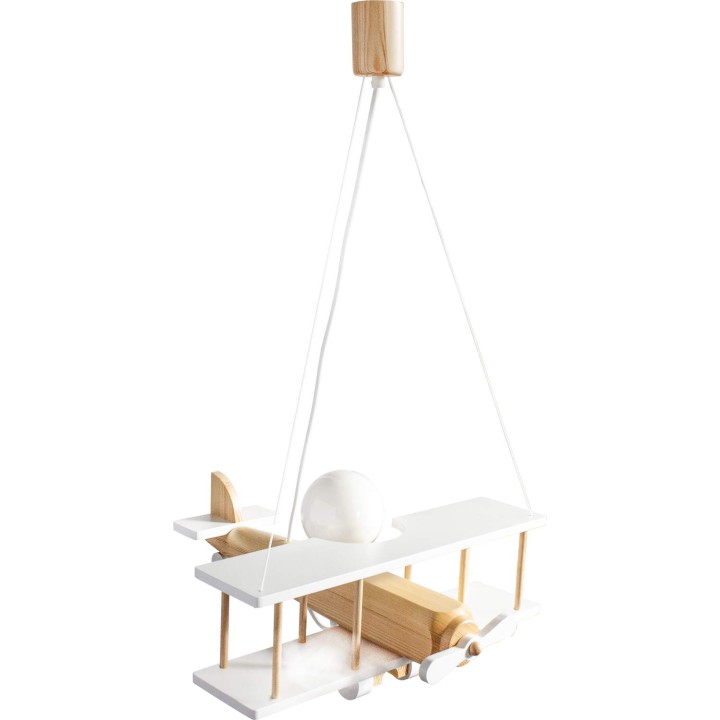 Lampa wisząca Samolot duży biało-naturalny