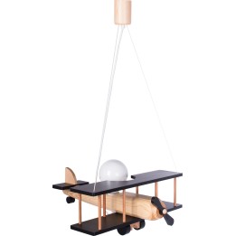 Lampa wisząca Samolot duży czarno-naturalny