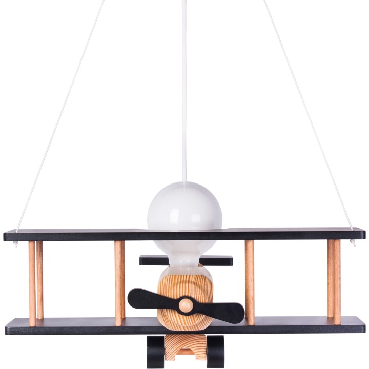 Lampa wisząca Samolot duży czarno-naturalny