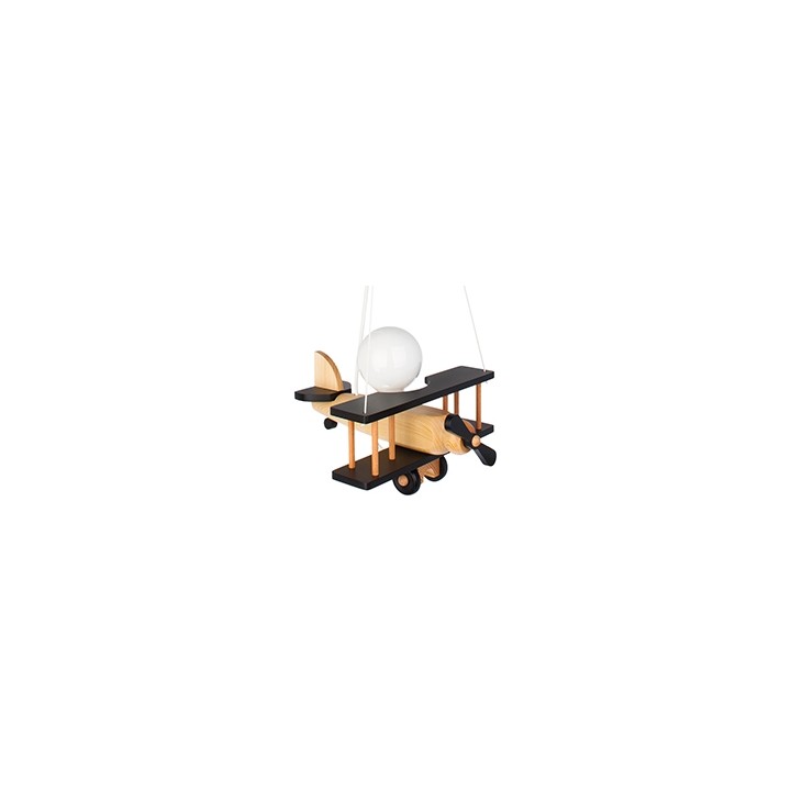 Lampa wisząca Samolot mały czarno-naturalny